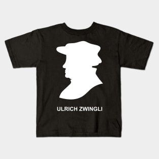 Silhouette of the Christian reformer and theologian Ulrich Zwingli Kids T-Shirt